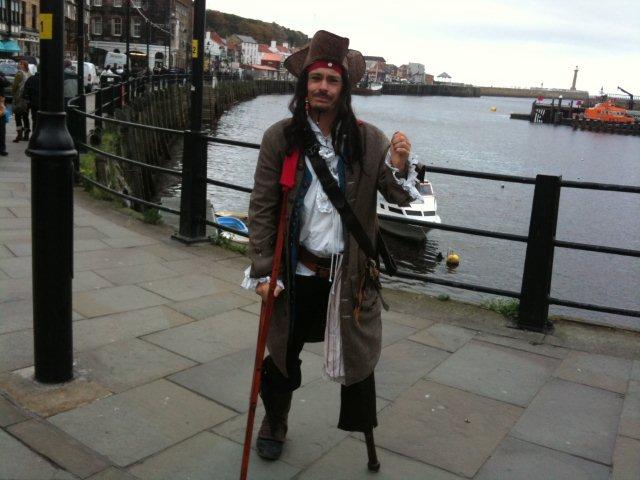 Photo of a Gothic Pirate by the side of Whitby Harbour