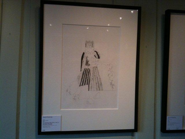 A photo of an etching by David Hockney