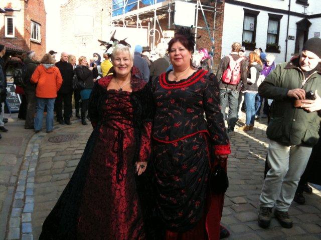 Photo of two ladies in Gothic costumes