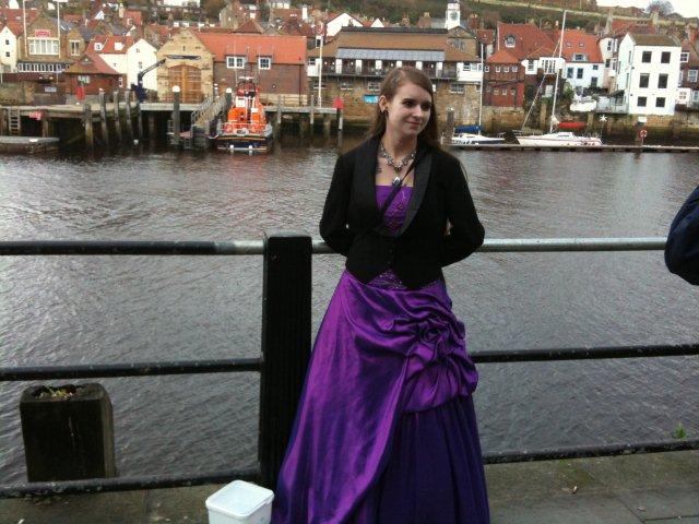 Gothic girl by the side of Whitby Harbour