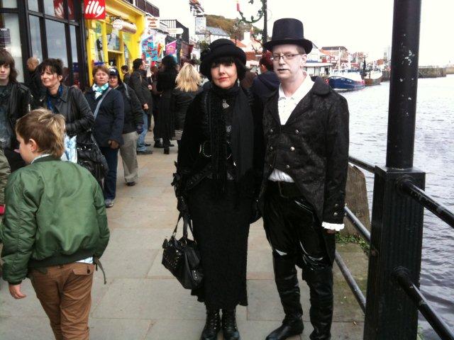 Photo of Gothic couple near Whitby Harbour