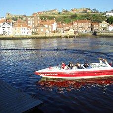 Picture of speedboat in Whitby Harbour