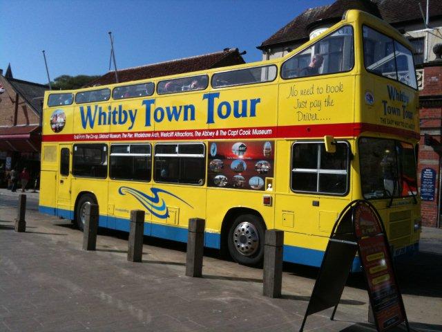 Photo of the open topped bus in Whitby