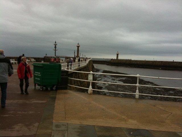 Photo of the Whitby West Pier on Easter Sunday