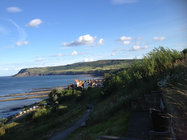 A photo of Robin Hood's Bay at early evening