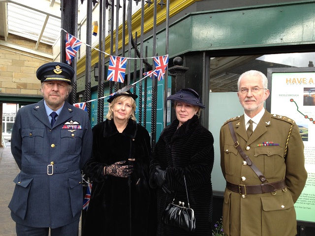 Photo of two couples at Whitby Railway Station