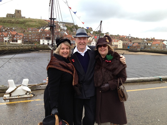Photo of a wartime trio near Whitby Harbour