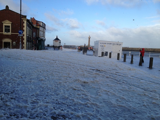 Photo of Sea Foam near to the Old Whitby Lifeboat Station