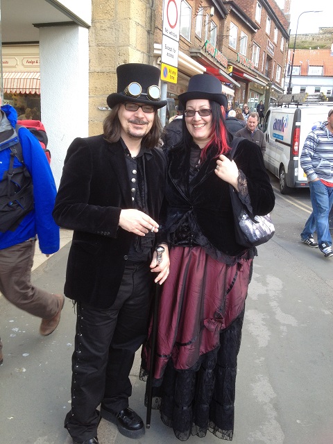 A photo of a Gothic Couple on Bridge Street