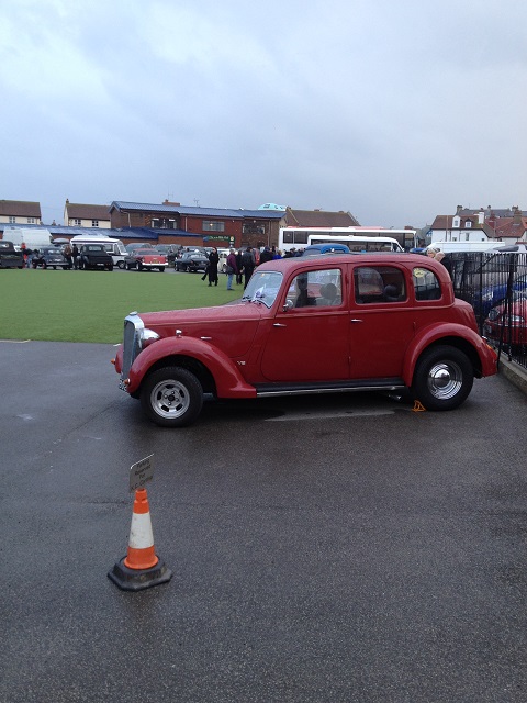 Red car at the Kustom Kar showground