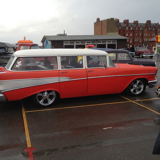 Photo of a red car at the Kustom Kar showground