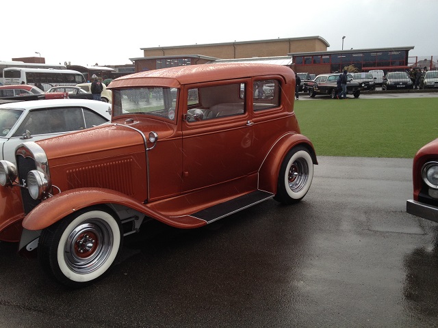 Photo of an orange car at the Kustom Kar showground