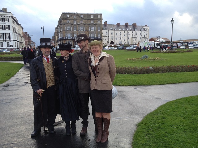 Photo of four Goths in Royal Crescent